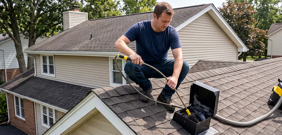 Multi-Story Roof Dryer Vent Cleaning in East Orange